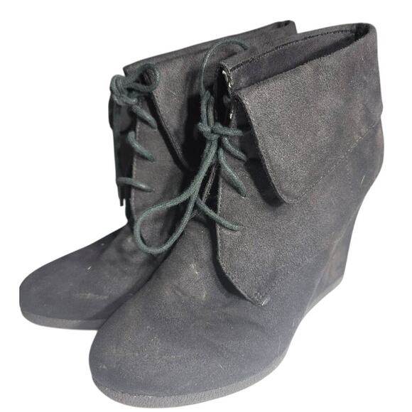 Black Boot Ankle Bootie Heel Shoes Womens Size 10 - Picture 1 of 6